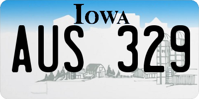IA license plate AUS329