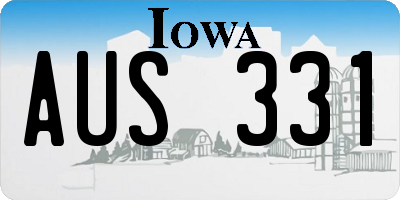 IA license plate AUS331