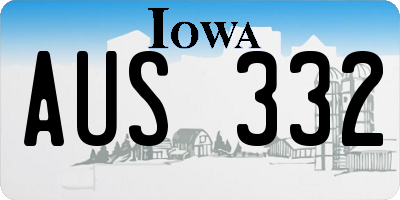 IA license plate AUS332