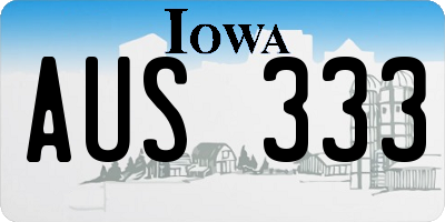 IA license plate AUS333