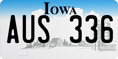 IA license plate AUS336
