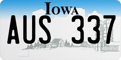 IA license plate AUS337