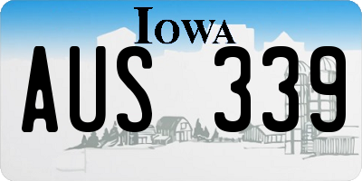 IA license plate AUS339