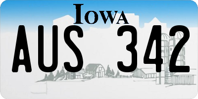 IA license plate AUS342