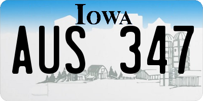 IA license plate AUS347