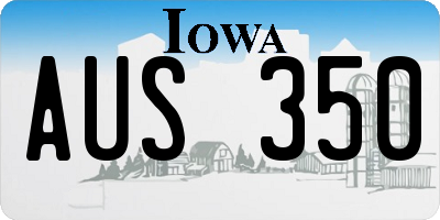 IA license plate AUS350