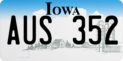 IA license plate AUS352