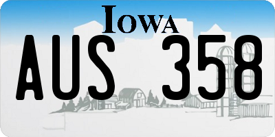 IA license plate AUS358