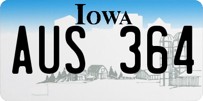 IA license plate AUS364