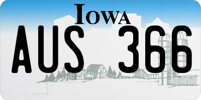 IA license plate AUS366