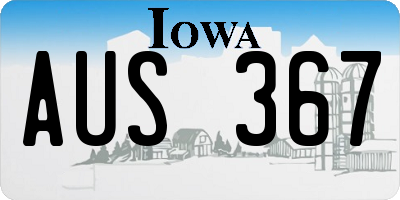 IA license plate AUS367
