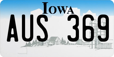 IA license plate AUS369