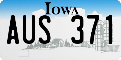 IA license plate AUS371