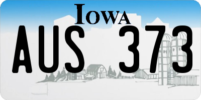 IA license plate AUS373