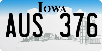IA license plate AUS376