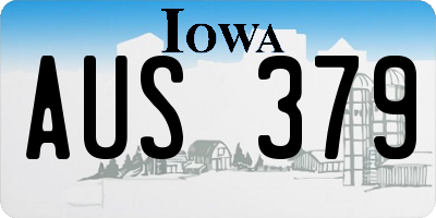 IA license plate AUS379