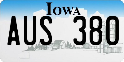 IA license plate AUS380
