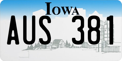 IA license plate AUS381