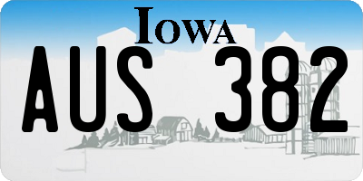 IA license plate AUS382