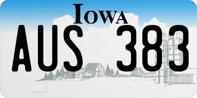 IA license plate AUS383