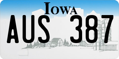 IA license plate AUS387