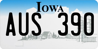 IA license plate AUS390