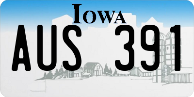 IA license plate AUS391