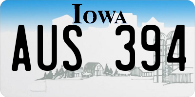 IA license plate AUS394