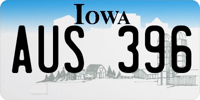 IA license plate AUS396