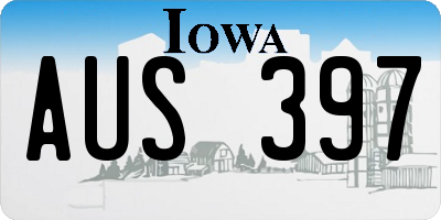 IA license plate AUS397