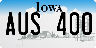 IA license plate AUS400