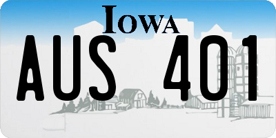 IA license plate AUS401