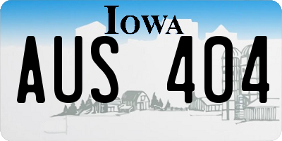 IA license plate AUS404