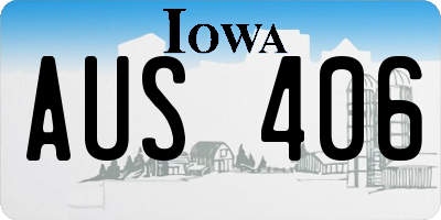 IA license plate AUS406