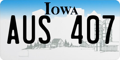 IA license plate AUS407
