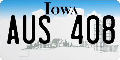 IA license plate AUS408