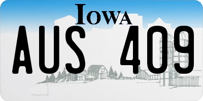 IA license plate AUS409