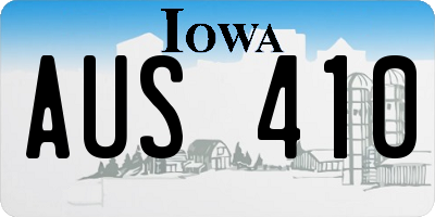 IA license plate AUS410