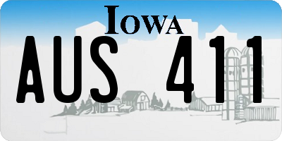 IA license plate AUS411