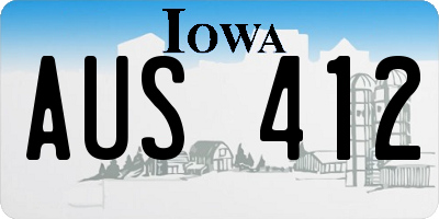 IA license plate AUS412