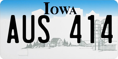 IA license plate AUS414