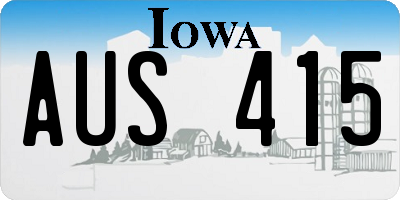 IA license plate AUS415