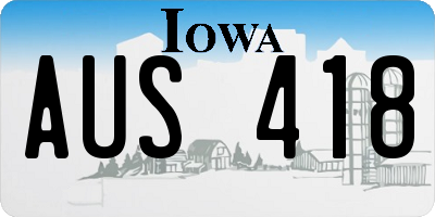 IA license plate AUS418