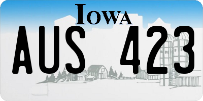 IA license plate AUS423