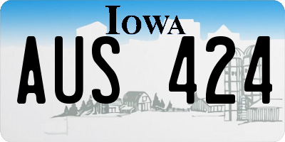 IA license plate AUS424