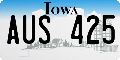 IA license plate AUS425