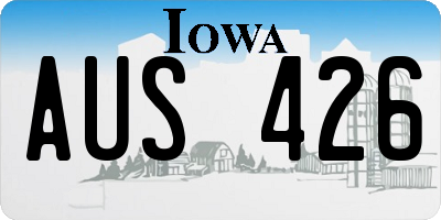 IA license plate AUS426