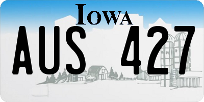 IA license plate AUS427