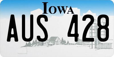 IA license plate AUS428