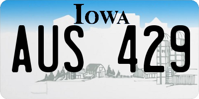 IA license plate AUS429